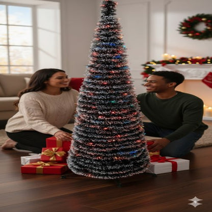 🎄 Árbol de Navidad Fácil de Armar + Luces LED de Regalo 🎁 ¡Decora en segundos! 🎅