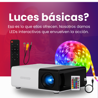 Combo Cine en Casa: Proyector + Smart LED Inteligente 1.5M GRATIS 🎁