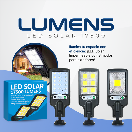 Set Solar: LED SOLAR 17500 LÚMENES - Compra 1 y Llévate 3 GRATIS 🎁
